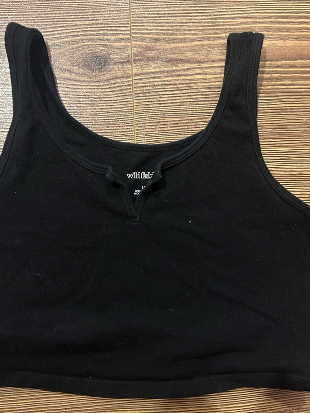 wild fable Black Cropped Tank with Scoop Neck
